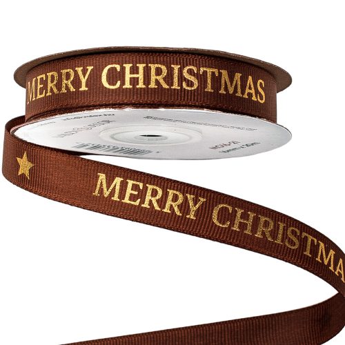 "Merry Christmas" inscription grosgrain ribbon 16mm x 20m - Barna