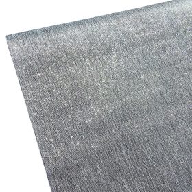   Metál vászon dekorációs anyag, asztali futó, 28cm x 5m - Ezüst