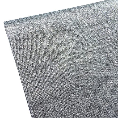 Metál vászon dekorációs anyag, asztali futó, 28cm x 5m - Ezüst