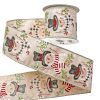 Snowman Christmas ribbon with wire edge 64mm x 6.4m