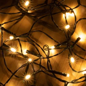   LED-es elemes fényfüzér, 4.9 + 1m, 50 LED, melegfehér, időzítős