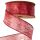 Borneo metallic fabric ribbon with wire edge 38mm x 9.1m - Red