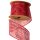 Borneo metallic fabric ribbon with wire edge 64mm x 9.1m - Red