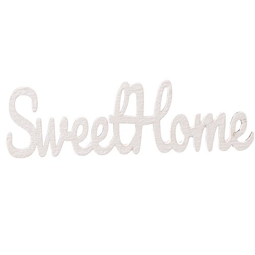 5pcs. "Sweet Home" wooden inscription 10 x 3cm - White