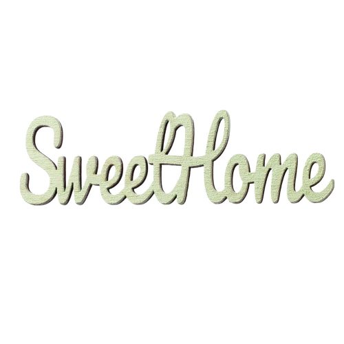 5db. "Sweet Home" felirat fából 10 x 3cm - Zöld