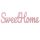 5db. "Sweet Home" felirat fából 10 x 3cm - Rózsaszín