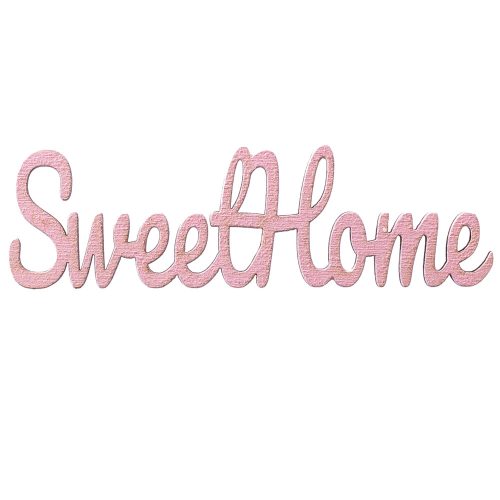 5pcs. "Sweet Home" wooden inscription 10 x 3cm - Pink