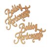 2pcs. "Boldog Karácsonyt" wooden inscription 12.5 x 8cm - Gold