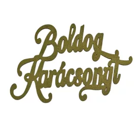   2db. "Boldog Karácsonyt" fa felirat 12.5 x 8cm - Sötétzöld