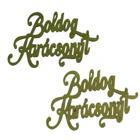   2db. "Boldog Karácsonyt" fa felirat 12.5 x 8cm - Sötétzöld