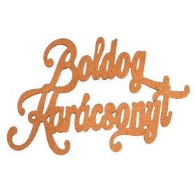   2db. "Boldog Karácsonyt" fa felirat 12.5 x 8cm - Bronz