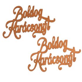   2db. "Boldog Karácsonyt" fa felirat 12.5 x 8cm - Bronz