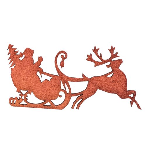 4 pcs. Santa's sleigh made of wood 9 x 4cm - Copper color