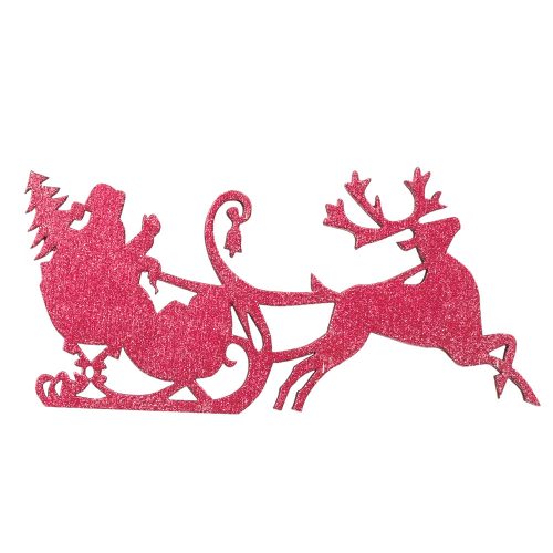 4 pcs. Santa's sleigh made of wood 9 x 4cm - Pink