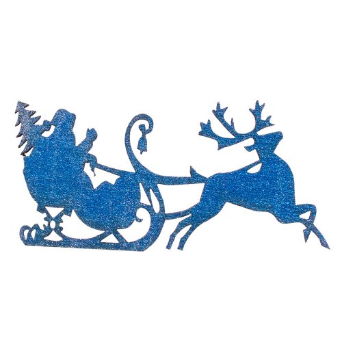 4 pcs. Santa's sleigh made of wood 9 x 4cm - Royal blue
