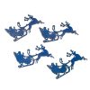 4 pcs. Santa's sleigh made of wood 9 x 4cm - Royal blue