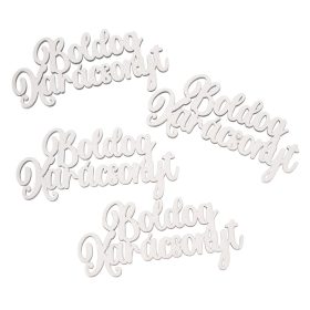   4db. "Boldog Karácsonyt" fa felirat 10 x 5cm - Matt fehér