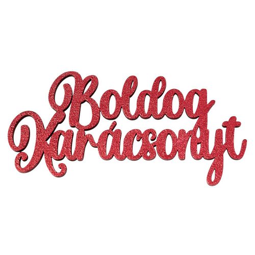4db. "Boldog Karácsonyt" fa felirat 10 x 5cm - Piros