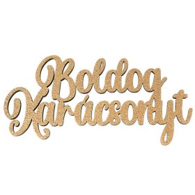  4db. "Boldog Karácsonyt" fa felirat 10 x 5cm - Arany