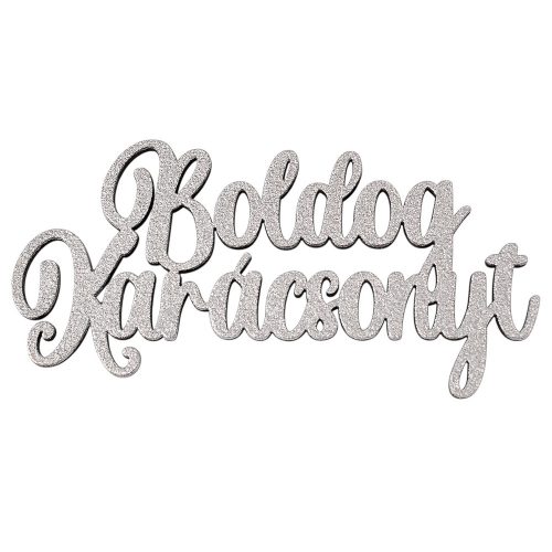 4db. "Boldog Karácsonyt" fa felirat 10 x 5cm - Ezüst