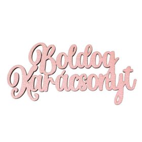   4db. "Boldog Karácsonyt" fa felirat 10 x 5cm - Dusty rose 