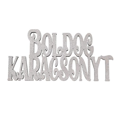 4db. "Boldog Karácsonyt" fa felirat 10 x 5cm - Ezüst