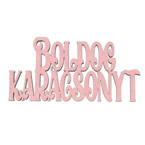 4db. "Boldog Karácsonyt" fa felirat 10 x 5cm - Dusty rose 