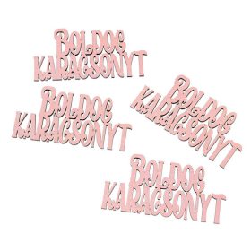   4db. "Boldog Karácsonyt" fa felirat 10 x 5cm - Dusty rose 
