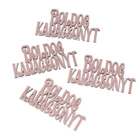   4db. "Boldog Karácsonyt" fa felirat 10 x 5cm - Rose gold