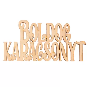   4db. "Boldog Karácsonyt" fa felirat 10 x 5cm - Natúr