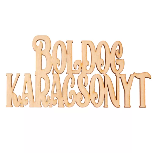 4db. "Boldog Karácsonyt" fa felirat 10 x 5cm - Natúr