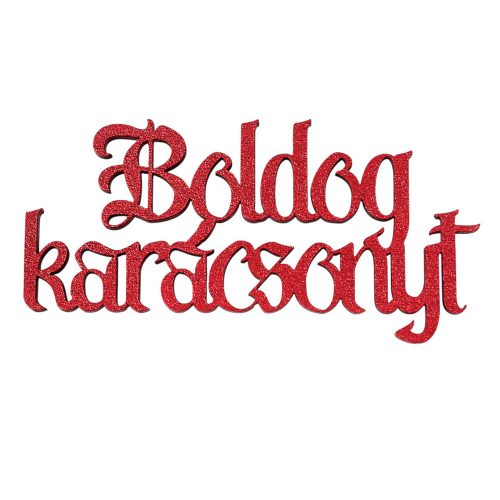 4db. "Boldog Karácsonyt" fa felirat 10 x 5cm - Piros