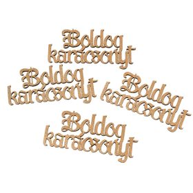   4db. "Boldog Karácsonyt" fa felirat 10 x 5cm - Arany