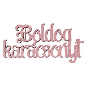   4db. "Boldog Karácsonyt" fa felirat 10 x 5cm - Rose gold