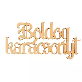   4db. "Boldog Karácsonyt" fa felirat 10 x 5cm - Natúr