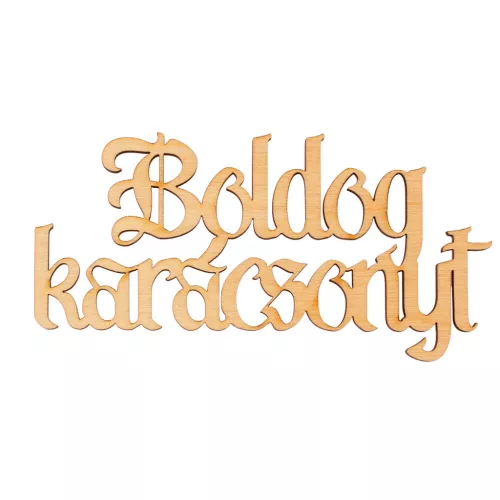 4db. "Boldog Karácsonyt" fa felirat 10 x 5cm - Natúr