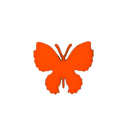10pcs. painted wooden butterfly 4 x 3.5cm - Orange