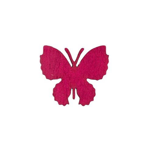 10pcs. painted wooden butterfly 4 x 3.5cm - Burgundy