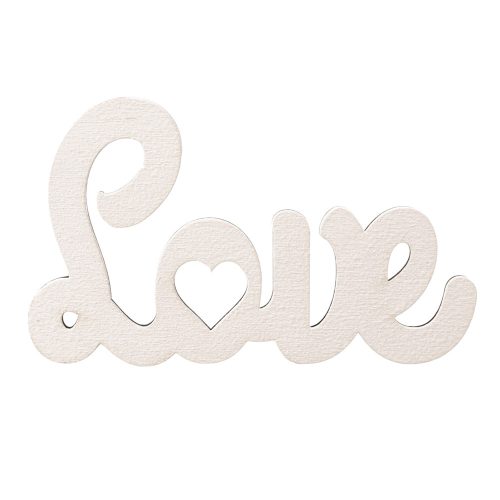 3 pcs. Love inscription 10 x 6cm - White