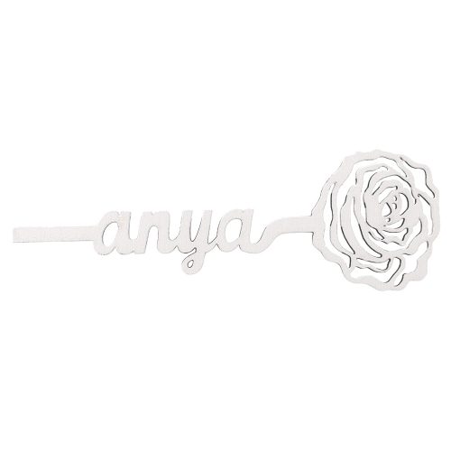 2pcs. Painted wooden "Anya" virág 15 x 5cm - White