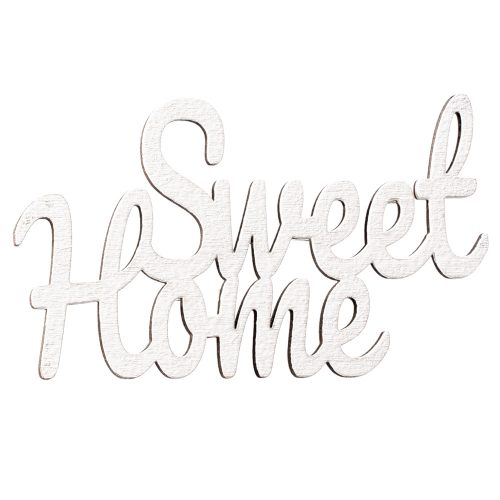 3pcs. "Sweet Home" wooden inscription 10 x 6cm - White