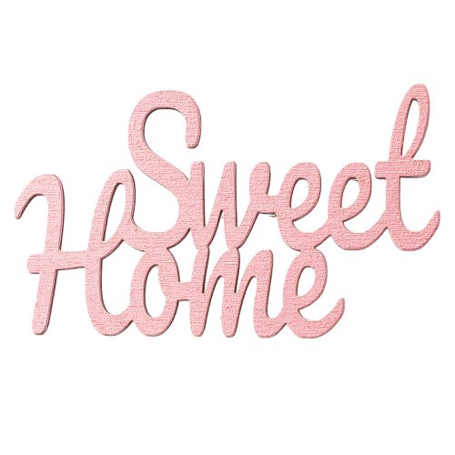 3db. "Sweet Home" felirat fából 10 x 6cm - Rózsaszín