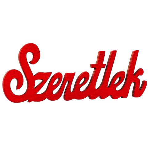 4 pcs. wooden "Szeretlek" inscription 10 x 4cm - Red