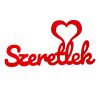 5 pcs. Hearty "Szeretlek" wooden inscription 10 x 5cm - Red