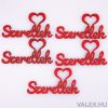 5 pcs. Hearty "Szeretlek" wooden inscription 10 x 5cm - Red