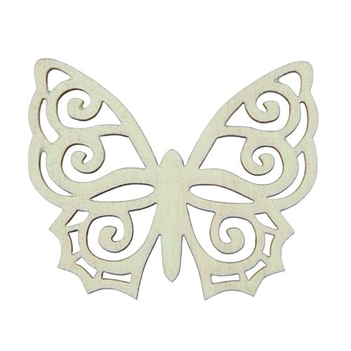 6pcs. painted wooden butterfly 5 x 6cm - Green