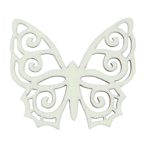 10pcs. painted wooden butterfly 4 x 4.5cm - Green