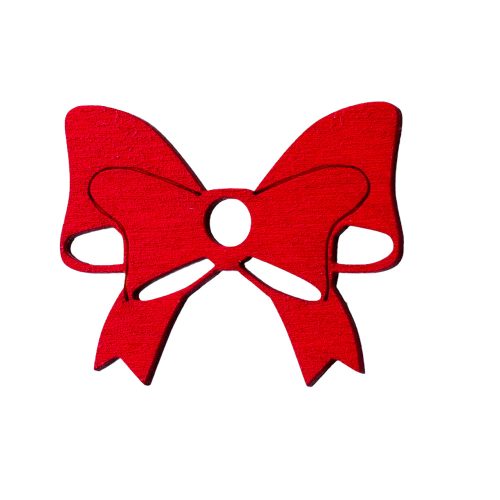 10pcs. painted wooden butterfly bow 5 x 4cm - Red