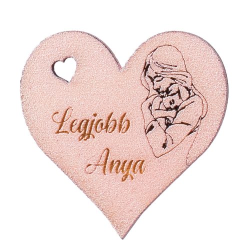 5pcs. "Legjobb Anya" inscription heart 5cm - Champagne
