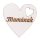 6pcs. "Mamának" inscription painted wooden heart 5cm - White